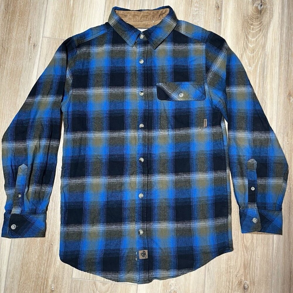 Legendary Whitetails Blue Plaid Flannel Button Up Shirt - Men Size Small